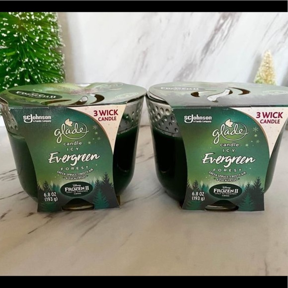 Glade Accents 2 Glade 3 Wick Candles Enchanted Evergreens New